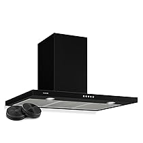 Klarstein Limelight Cappa da Cucina – Cappa Aspirante a Parete con 3 Velocità, Cappa a Muro, 600 m³, h, Schermo Digitale, Luce LED per Piano Cottura, 64 dB, Larghezza 90 cm, Nero