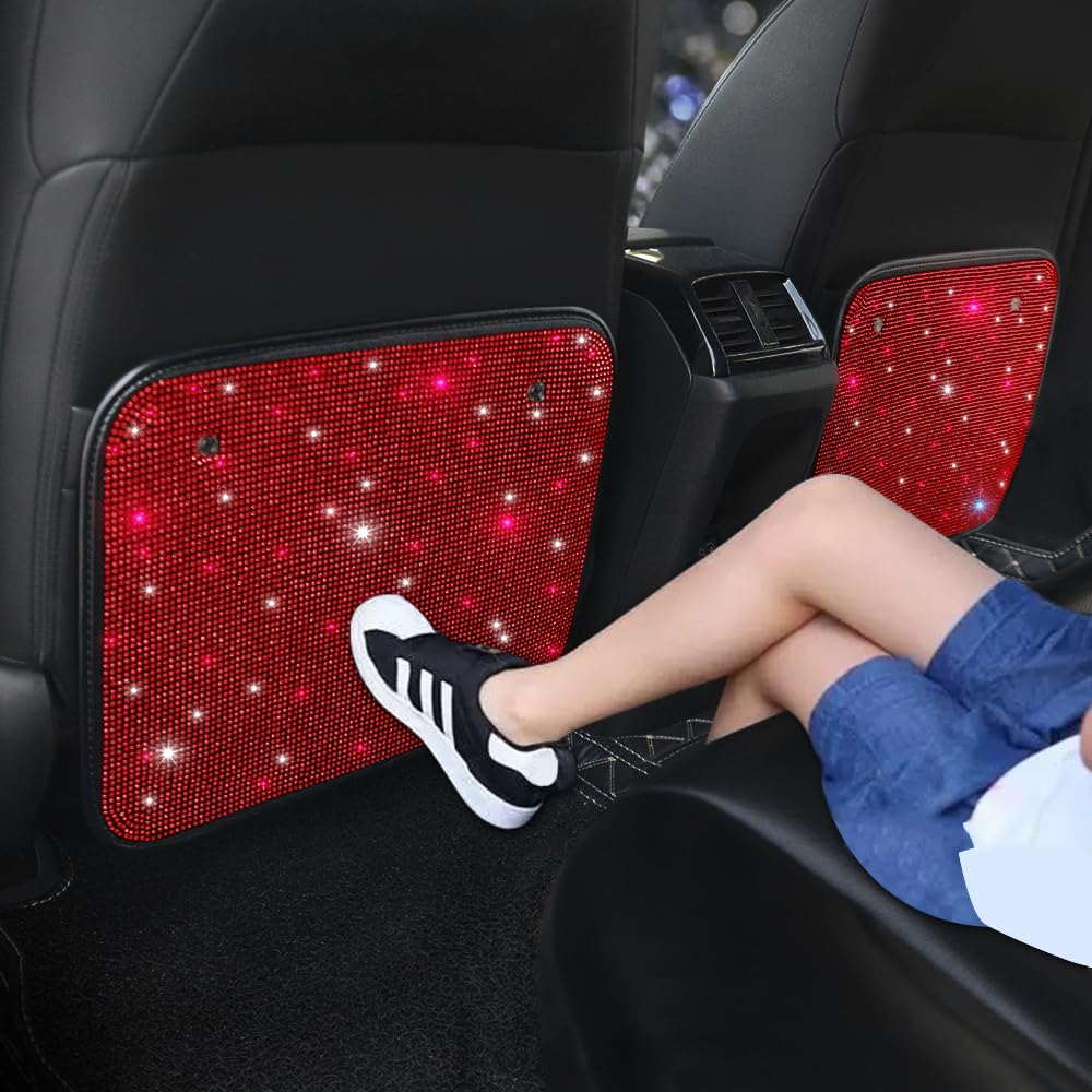 Alfombrillas protectoras para asiento trasero de automóvil con diamantes brillantes y bonitos protectores de asiento de barro con
