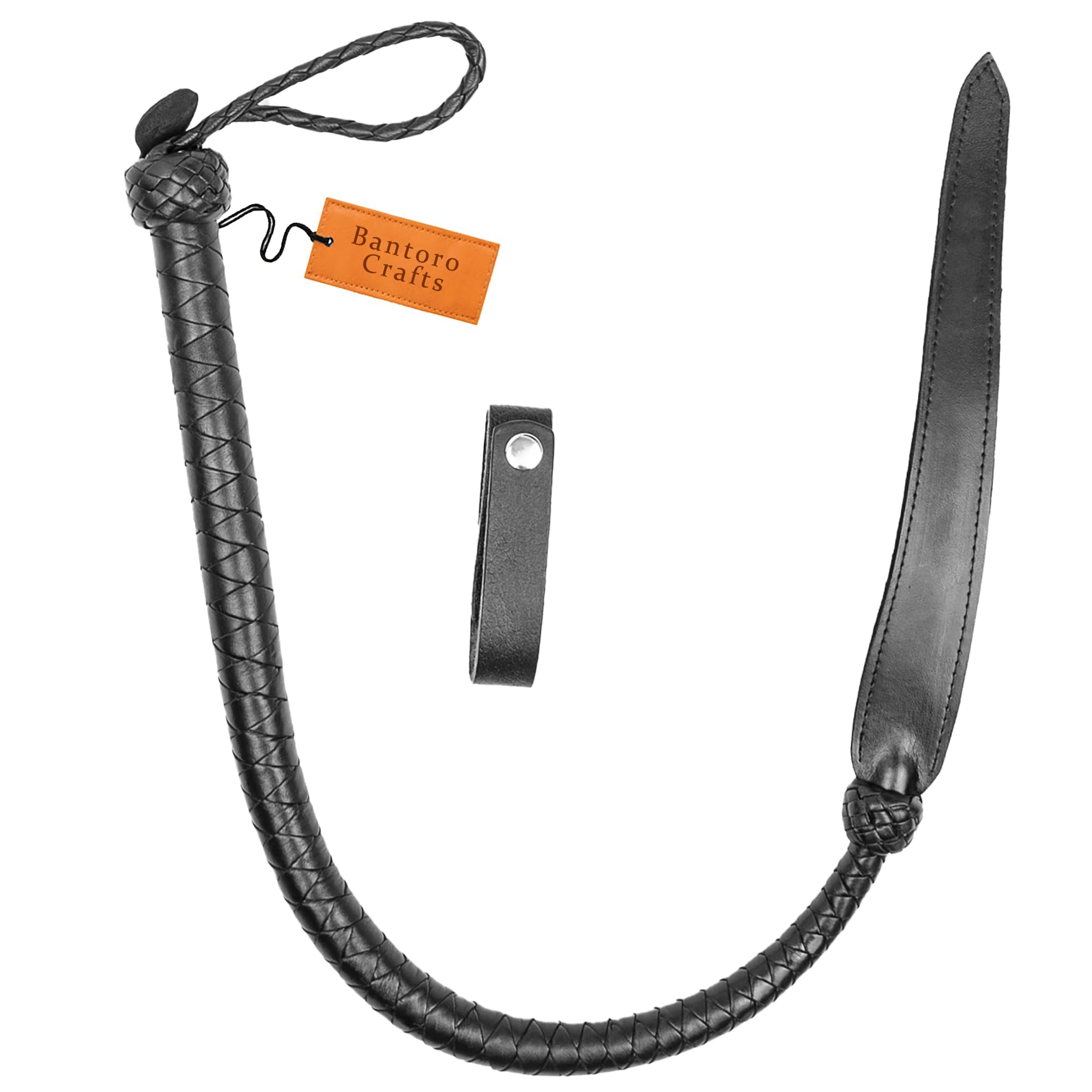Látigo de Cuero de 3 pies/0,90 Metros de Largo, látigo de Cuero, Trenzado de 8 Trenzas, látigo de Cola de dragón Simple, Paleta de azotes, BDSM