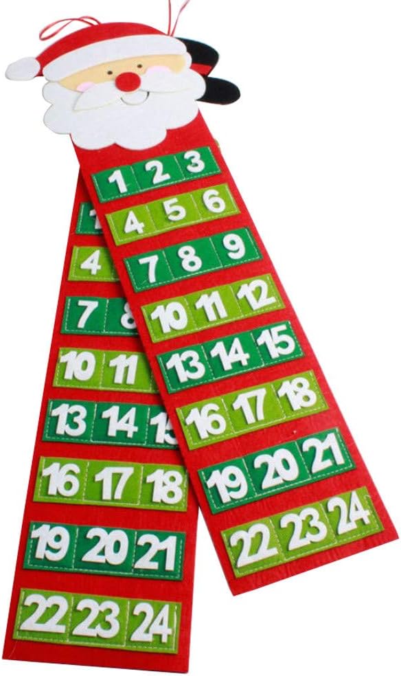 20x65cm Christmas Countdown Calendar Santa Claus Snowman