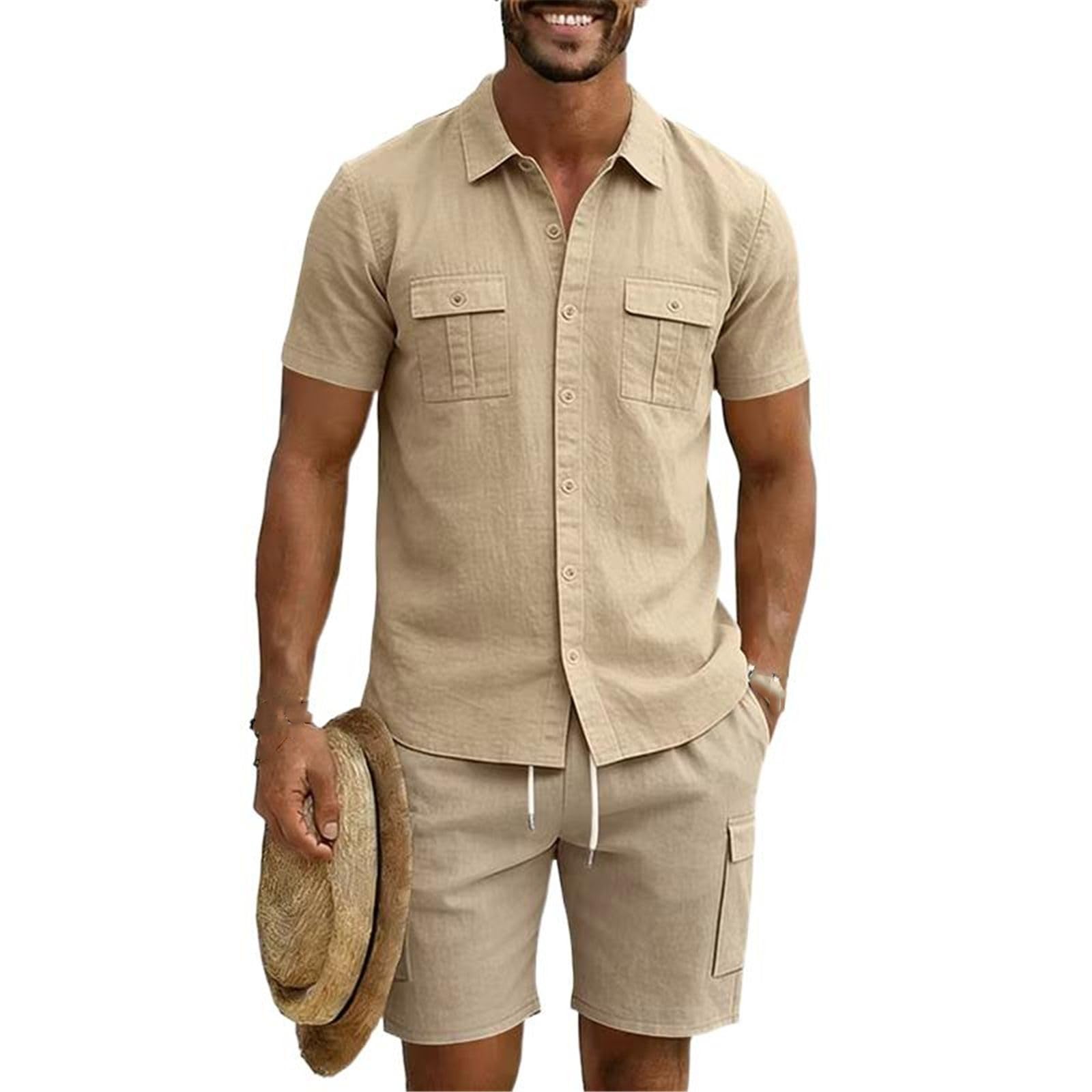 Set da uomo tuta sportiva casual, maglietta traspirante e pantaloncini estate