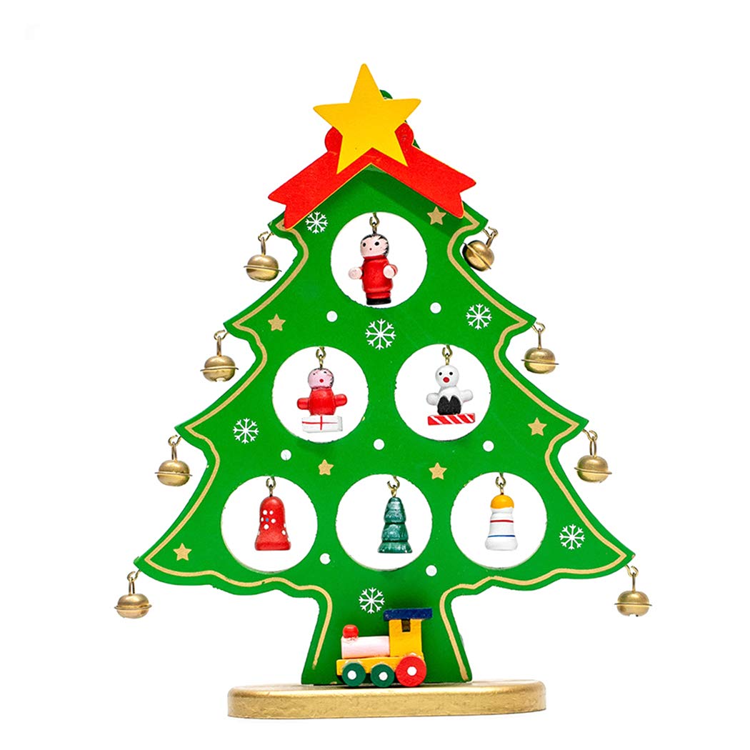 Buy Funpa Mini Christmas Tree Artificial Wooden Miniature Holiday Tree Tabletop Ornament Online