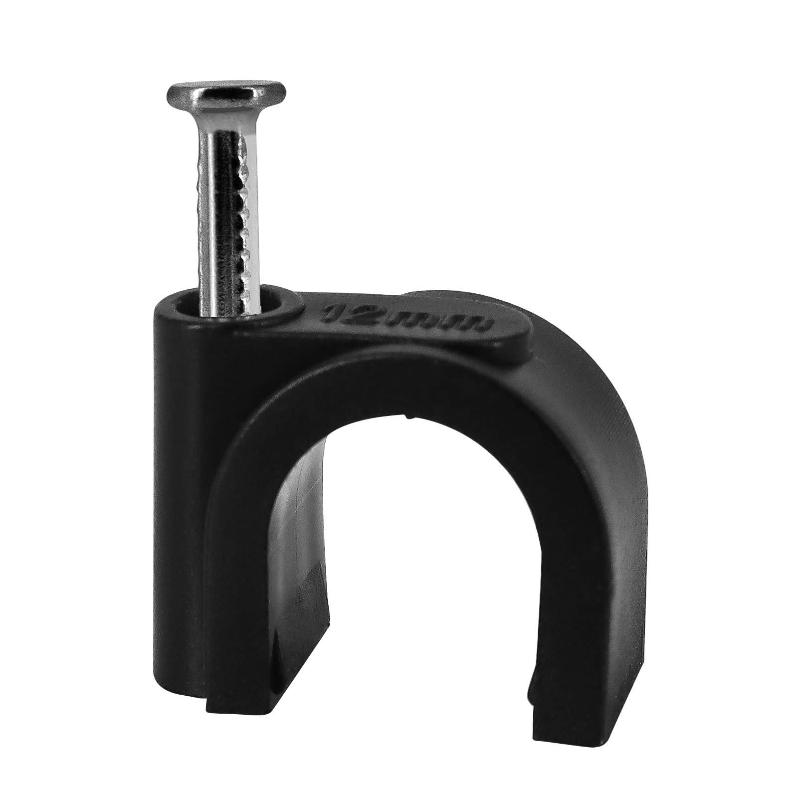 TOPSKY Round Cable Clips 12mm Black - Pack of 100