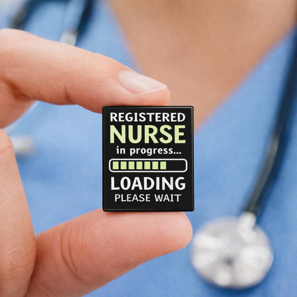 Funny Nurse Loading Pin -Nursing School Enamel Pins for Bags,Backpacks, Jackets, Hats. Humorous Medical Button Brooches Gifts for Nursing Students, Future RNs and Graduates. image 3