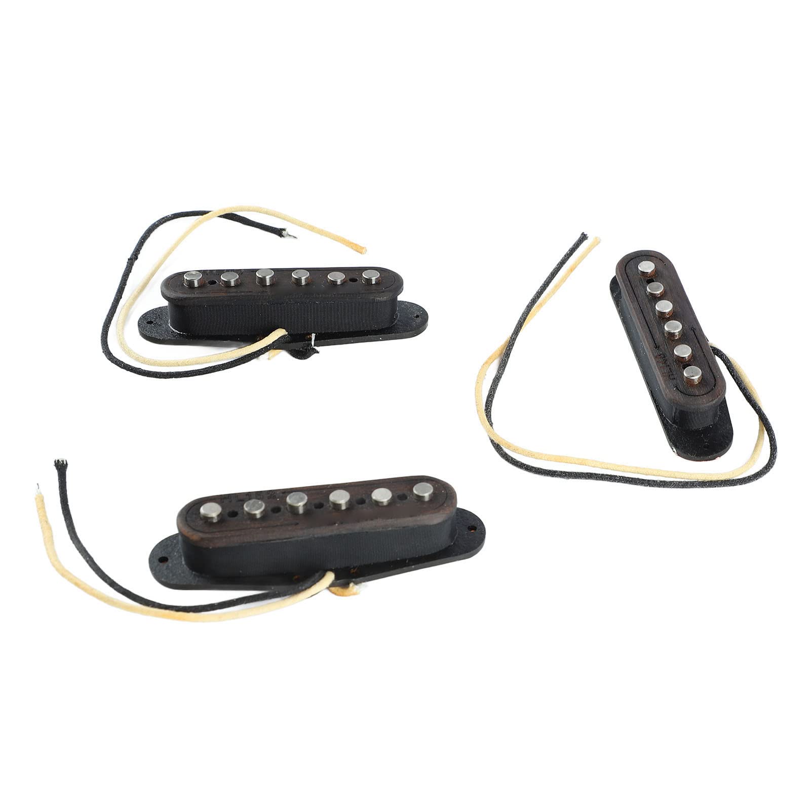 Pickup per chitarra da 3 pezzi, in metallo, legno, pickup a 6 corde, suono chiaro e bello, facile da installare per chitarristi elettrici e acustici (Rosewood)