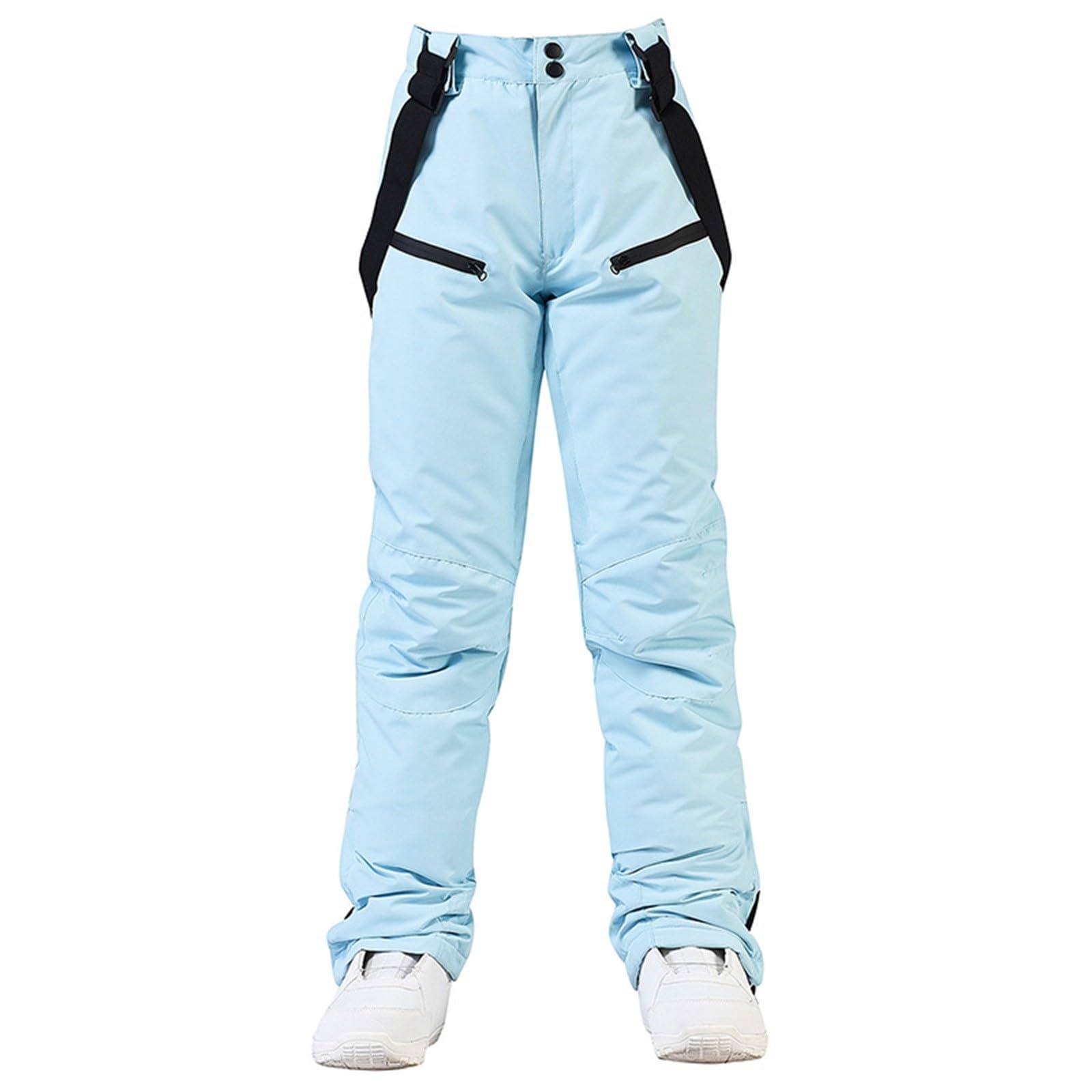 Générique Legging De Grossesse isolée pour Femme, Pantalon à Bretelles Couleur Unie Abdominale (Blue, XL)