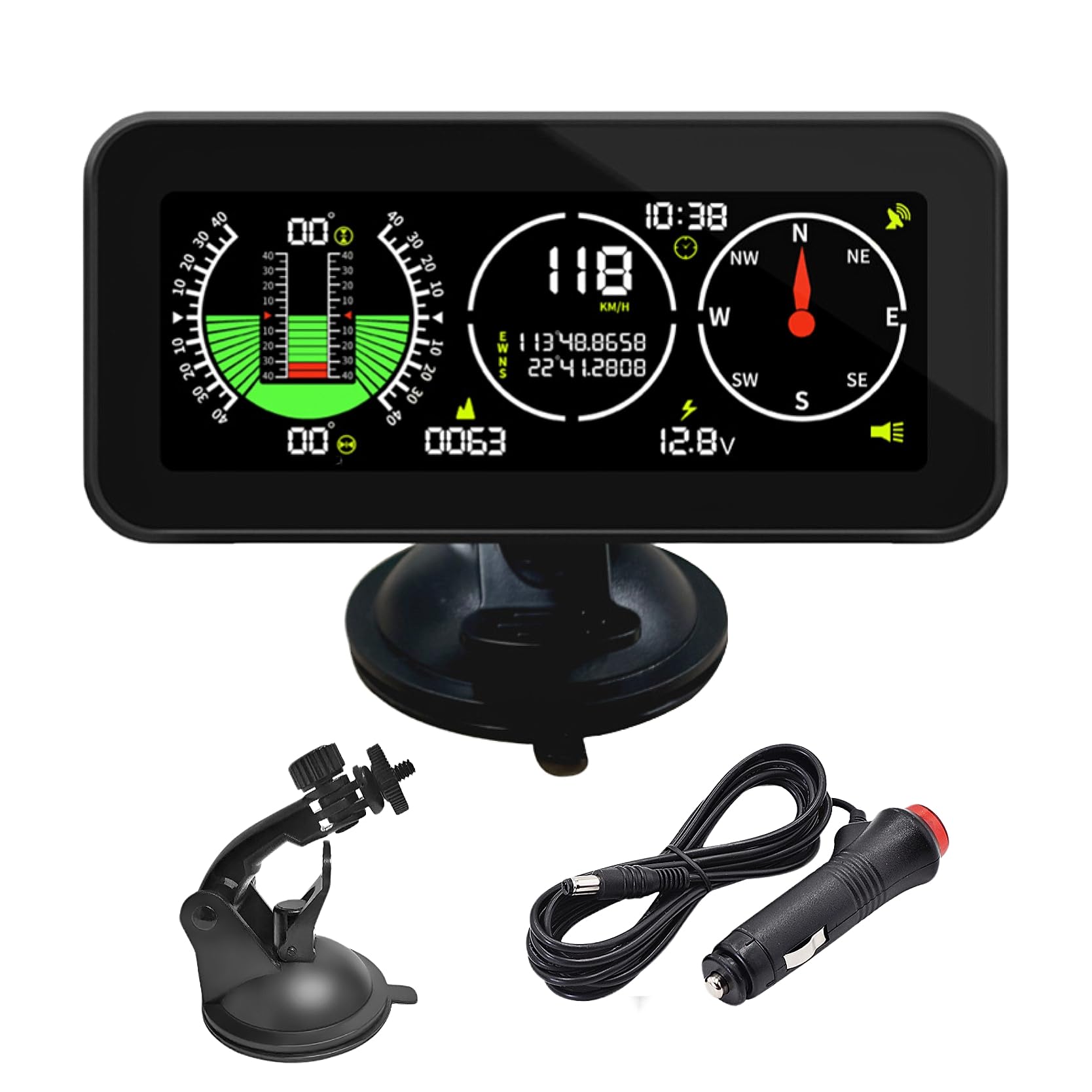 Inclinometro Digital 4x4, Velocímetro Coche, HUD Head Up Display Auto