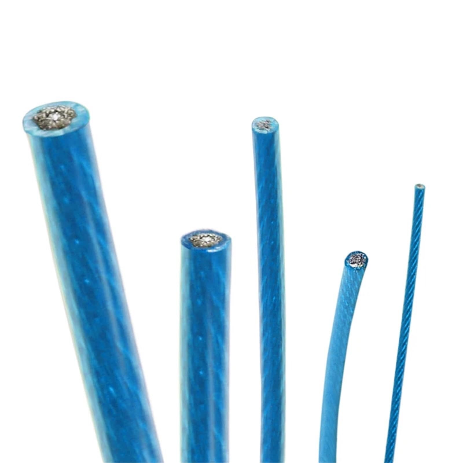 2/3/4/5/6,0 Mm Edelstahl-Kabelseil, Blaues PVC-beschichtetes Metallseil, Wäscheleine, Aufhängung for Außen- Und Innenbeleuchtung(2.0mm Blue)
