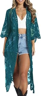 Women Mesh Cardigan Bikini Beach Kimono Open Front Swimsuit Cover Ups Swimwear