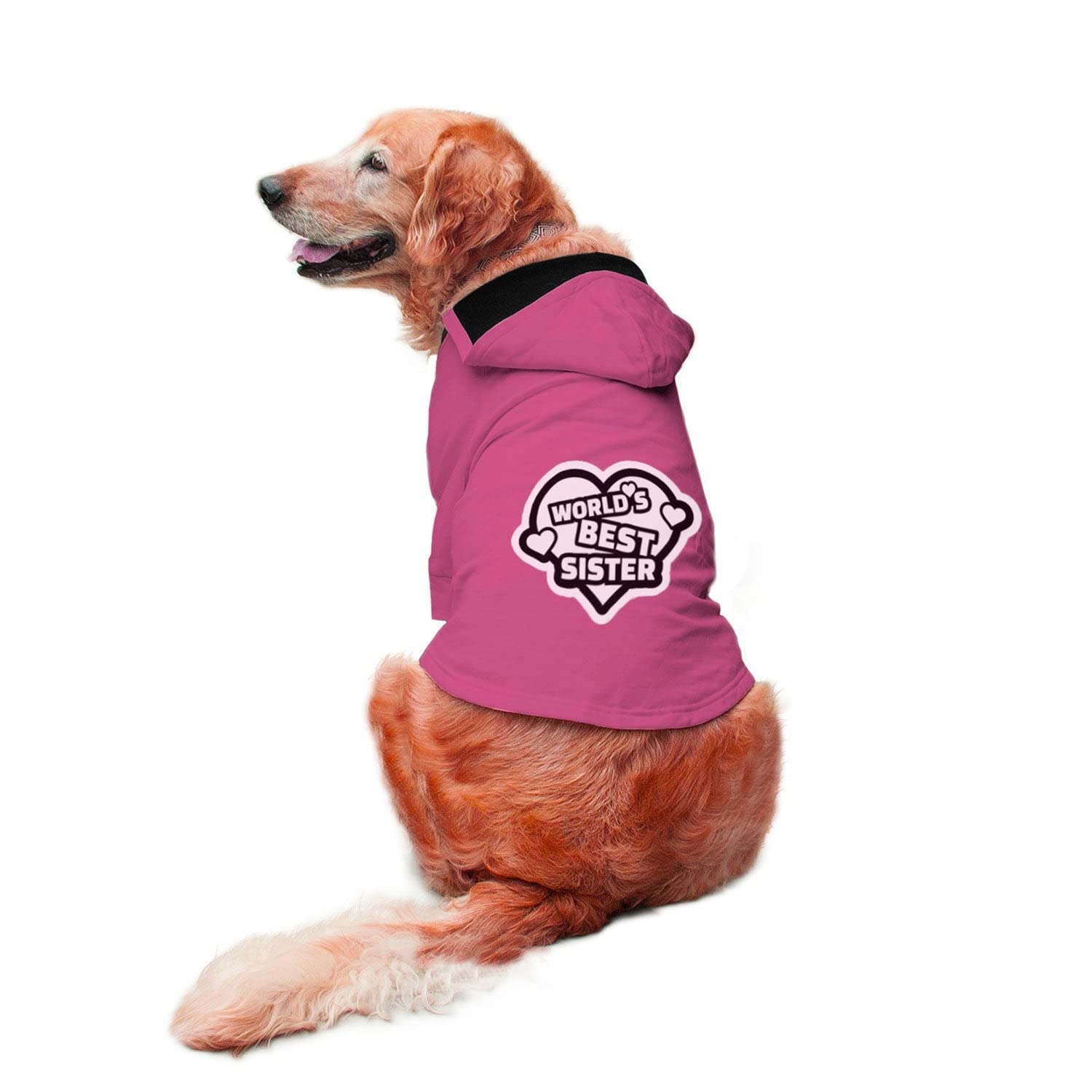 Ruse Worlds Best Sister Printed Full Sleeves Dog Autumn Winter Hoodie Jacket/Apparel/Clothes/Jackets Gift for Dogs.Pink/Large (Full Grown Desi/Stray, Doberman etc.) (B09J5BYC92) Amazon Price History, Amazon Price Tracker