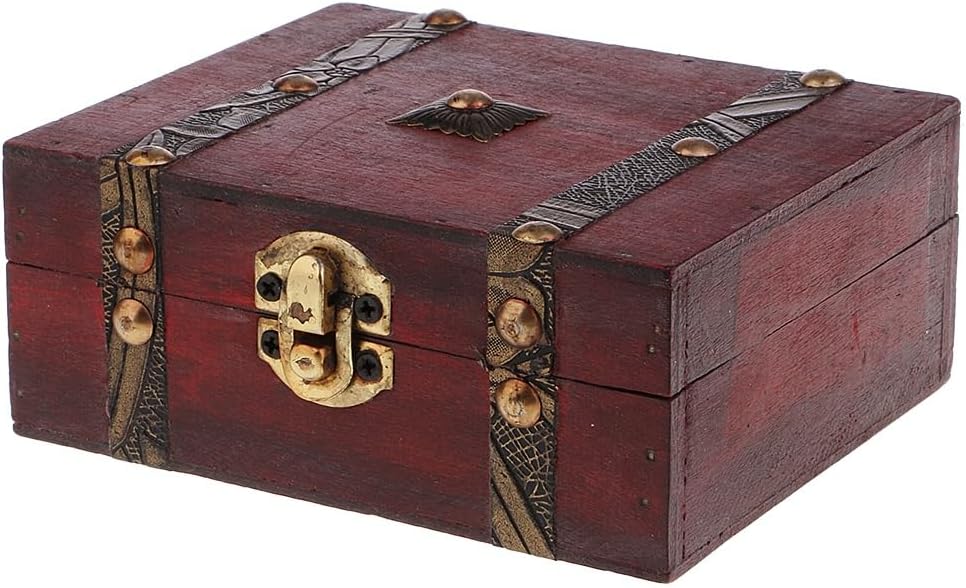 Retro Vintage Wooden Jewelry Box Necklace Storage Box Case