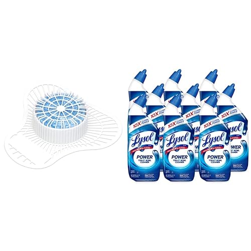 Big D 691 - Pantalla de orinal extra resistente con bloqueo no para, fragancia Clean Breeze, 2000 descargas y gel limpiador Lysol Power para