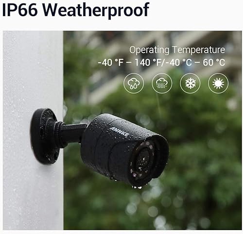 Miniatura 4 de ANNKE Sistema de cámara de seguridad con cable de 8 canales con disco duro de 1 TB, DVR de vigilancia H.265+ y cámara CCTV HD IP66 de 8 x 1080p,