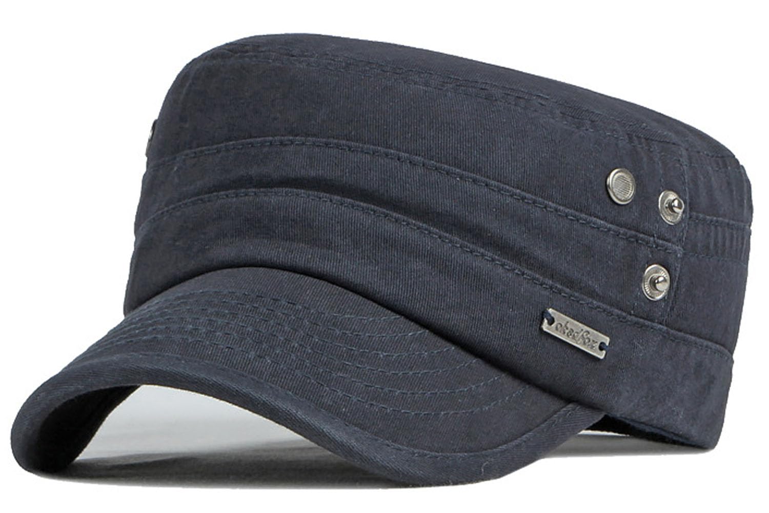 BABAHU Men's Cotton Military Caps Cadet Army Caps Adjustable Basic Baseball Hat