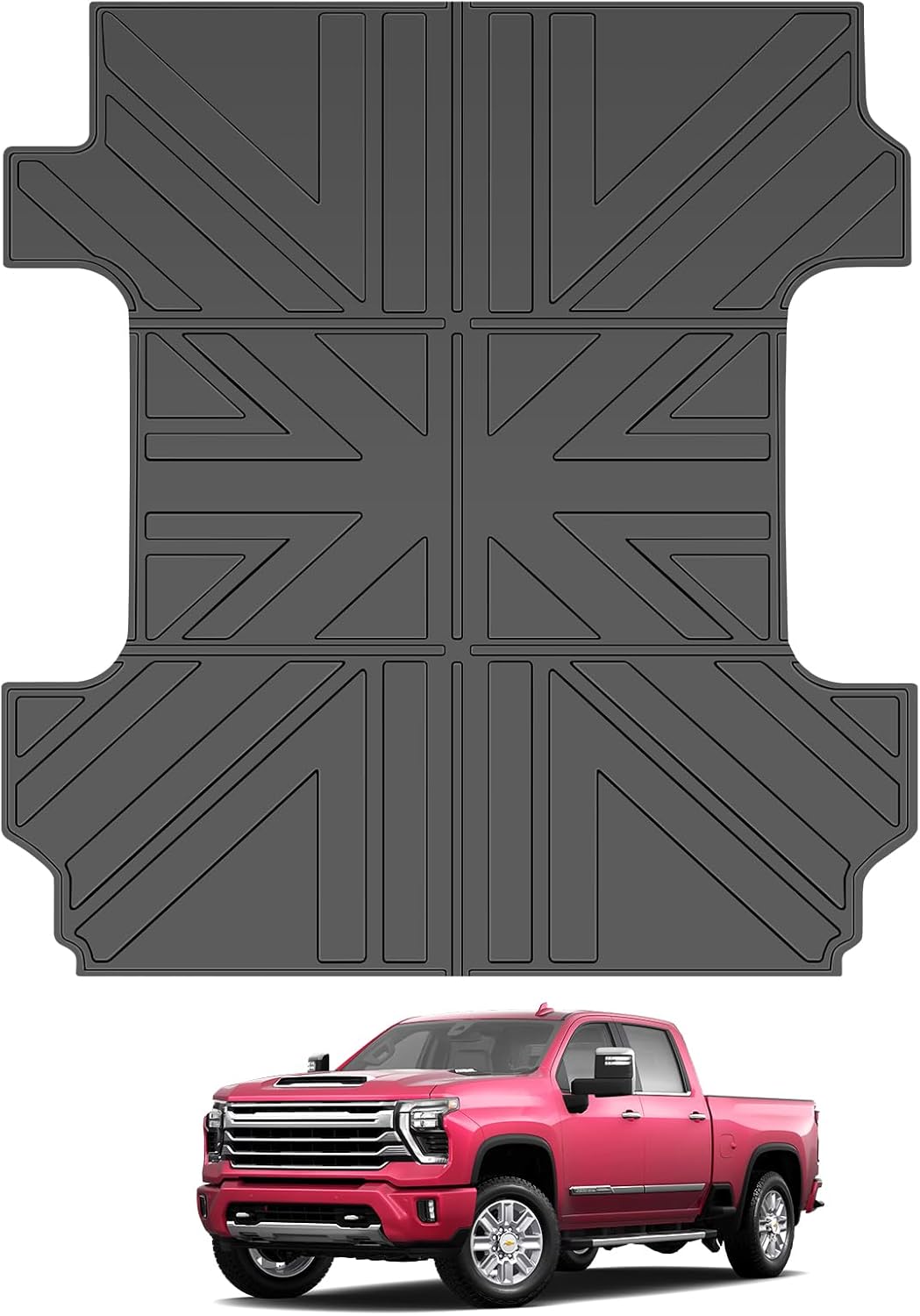 Truck Bed Mat Compatible with 2020-2024 Chevrolet Silverado/GMC Sierra 2500/3500 HD 6.8 FT Truck Bed Liner Cargo Mats TPE Cargo Liner Replacement for 2020-2023 2024 Chevrolet Silverado truck bed mat Compatible with 20-24 Chevrolet Silverado 2500