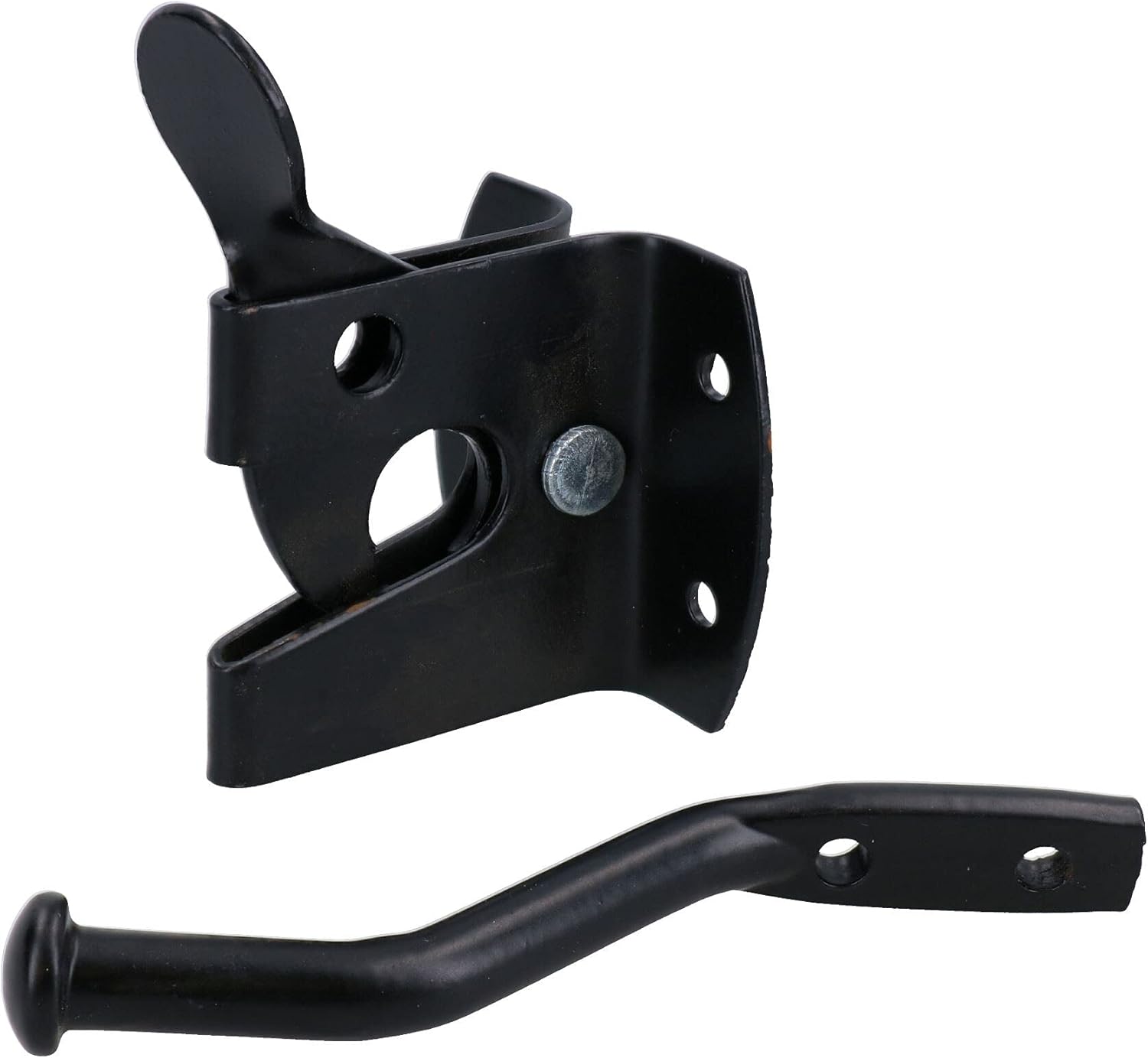 Auto Automatic Gate Latch Catch + Striker Thumb Release Black Powder Coated 4pk