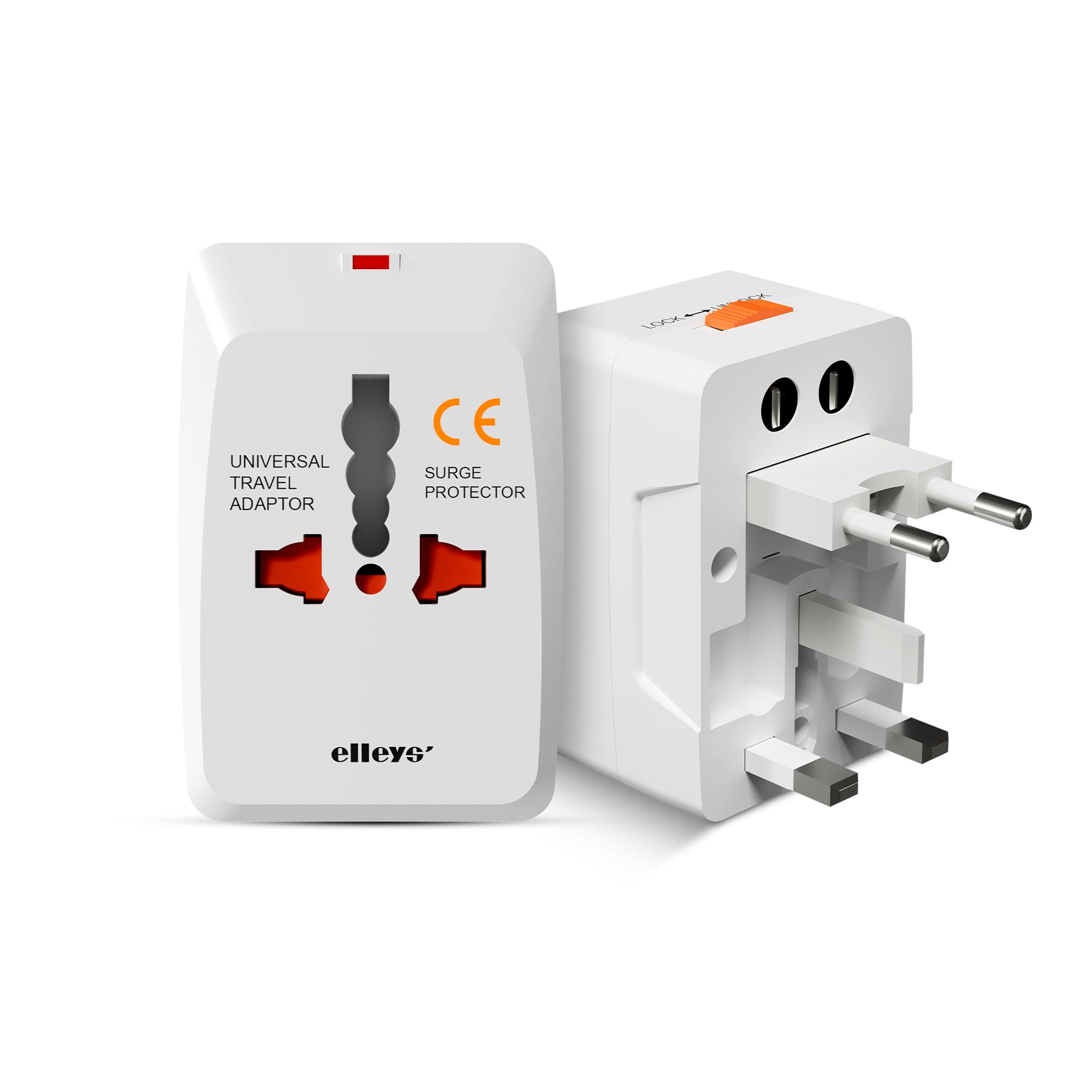 Elleys' Universal Travel Adapter International All in one Worldwide Universal Adapter (13amp) 100-240 Voltage Travel Charger Suitable 200+ Countries UK, Europe, UA, Australia, China, Japan & Thailand