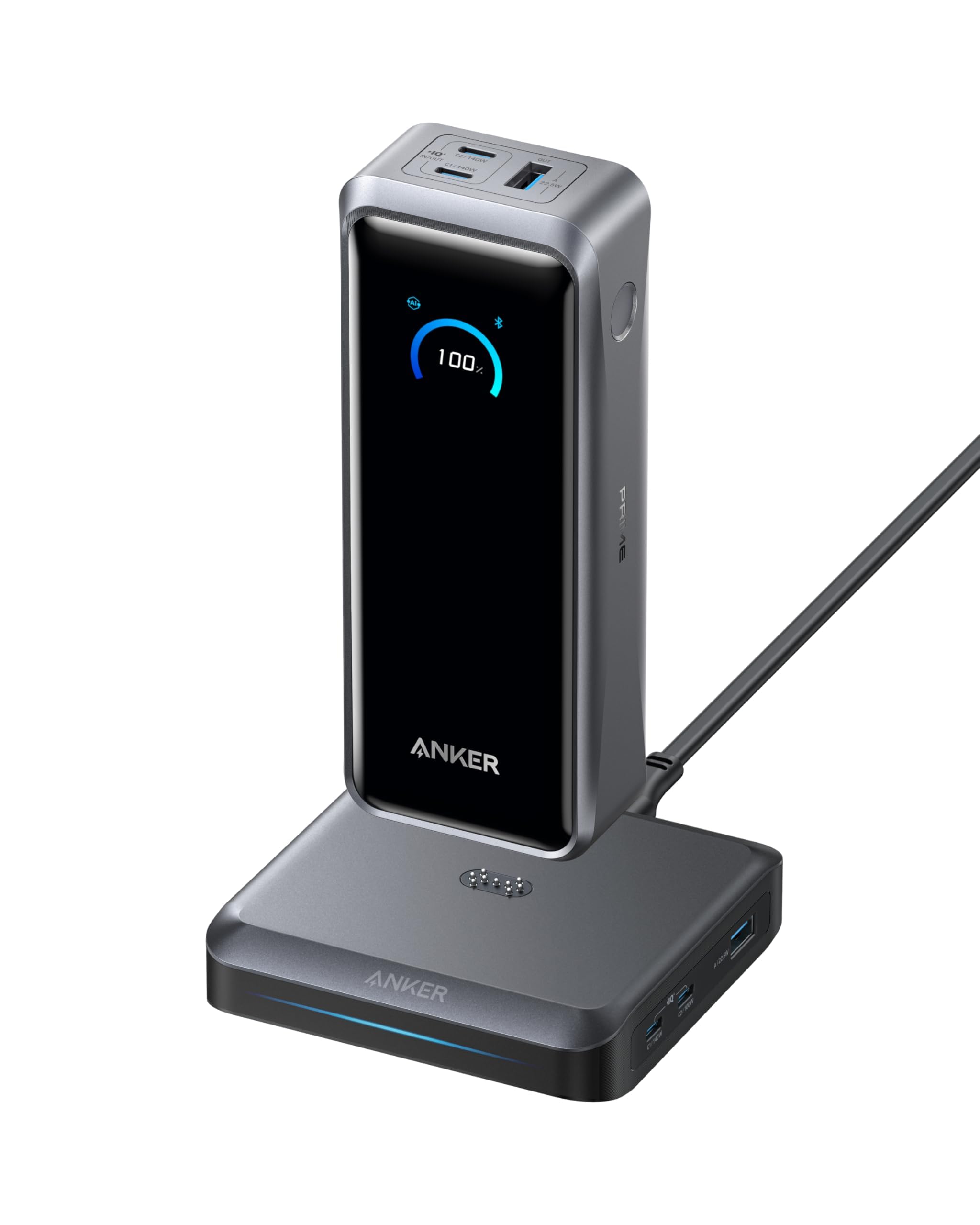 Anker powerbank Prime, 26250 mAh, 300 W, 3 porty, aplikacja | Pojemność 26250 mAh, 3 porty, przenośny, moc wyjściowa 300 W, do użytku w samolotach, aplikacja, szybkie ładowanie