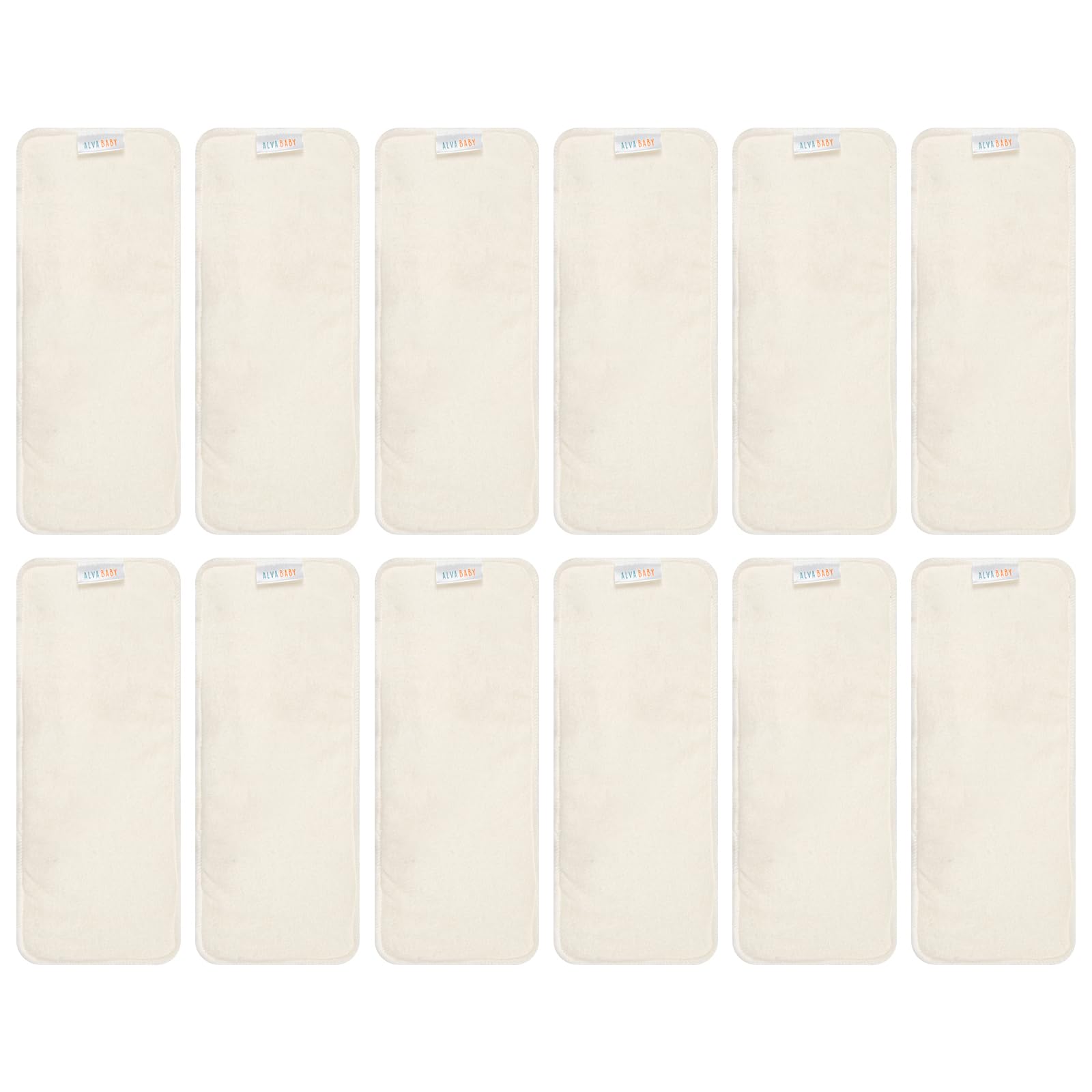 ALVABABY 12PCS Cloth Diaper Inserts - 4-Layer Super Soft Inserts for Diapers and Covers