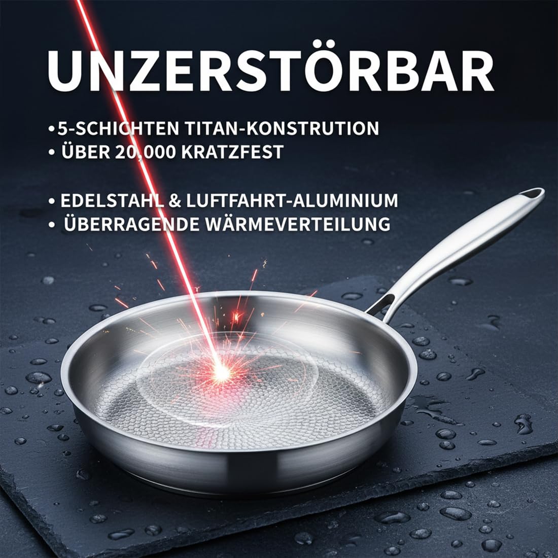 2026 New Kovali Titan Bratpfanne, Titan Pfanne Unbeschichtet, 24/26/28/30/32 Cm Titans Premium Pfanne, Scratch-Resistant, Suitable For Induction, Gas, Electric, Oven-Safe (Not Deckel,28CM)