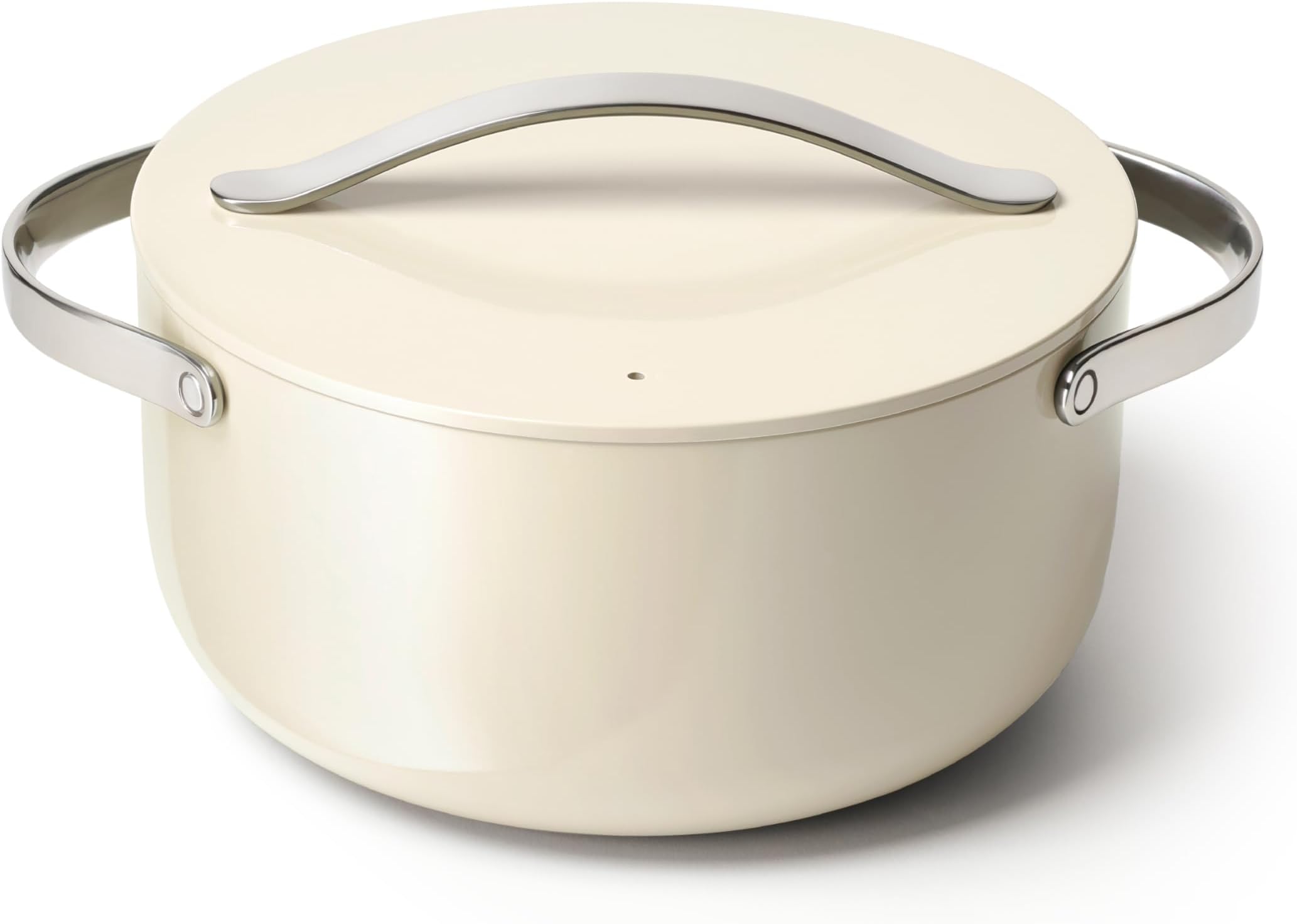 Caraway Nonstick Ceramic Dutch Oven Pot with Lid (6.5 qt, 10.5") - Non Toxic, PTFE & PFOA Free - Oven Safe & Compatible with All Stovetops (Gas, Electric & Induction) - Cream