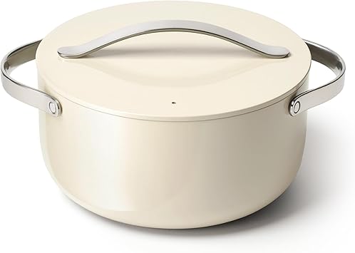 Caraway Enameled Dutch Oven - 6.5 qt Cast Iron Dutch Oven With Lid - 3 Layer Enamel Coating - No Seasoning Required - Compatible With All Stovetops - Oven Safe - No Forever Chemicals - Light Mist