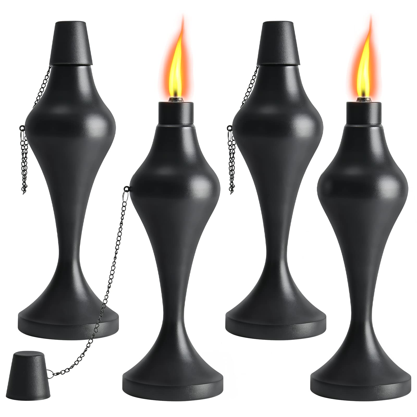 Amazon.com: FAN-Torches 4 Pack Metal Table Top Torches, 18 oz