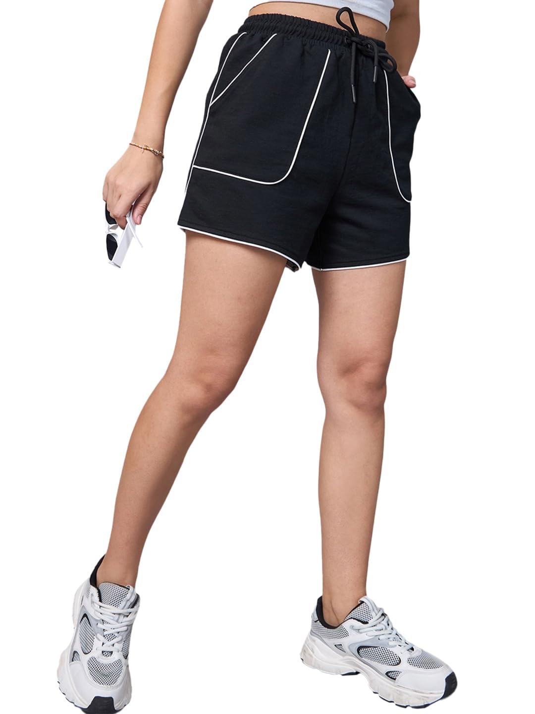 bewakoof Women's Solid Regular Fit Terry Shorts-picture-38