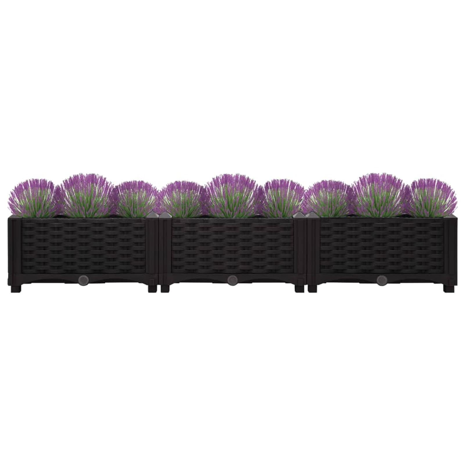 Bancal alto 120 x 40 x 23 cm para jardín, bancal alto, balcón, plantación, juego de bancal alto, jardín, polipropileno