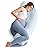 Momcozy Pregnancy Pillows for Side Sleeping, J Shaped Maternity Body Pillow for Pregnancy, Soft Pregnancy Pillow for Head Neck Belly Support, Blue