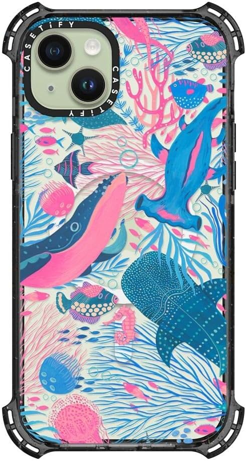 CASETiFY Bounce Case for iPhone 15 Plus [6X Military Grade Drop Tested / 21.3ft Drop Protection/Compatible with Magsafe] - Under The Sea - Clear Black - Image 3