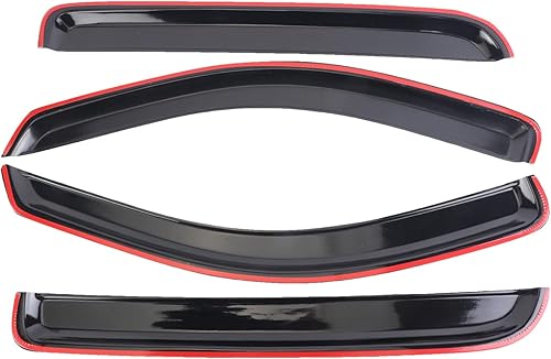 Miniatura 4 de Deflector de viento para ventana, 4 piezas fuera del canal, cinta adhesiva, bonito juego de protectores de lluvia compatibles con Ford F-150