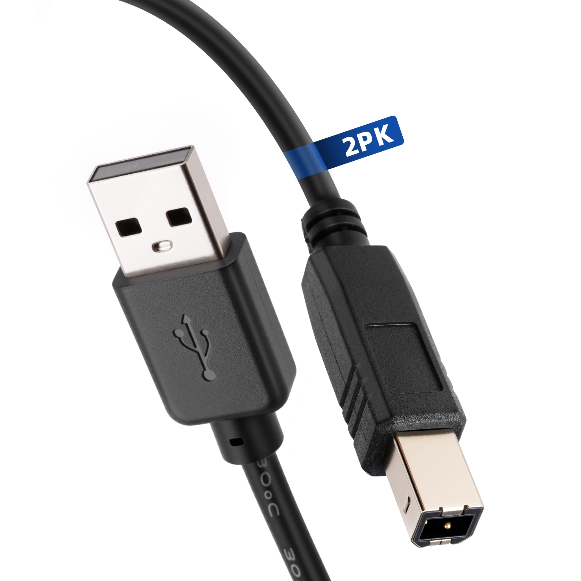 Mygatti Druckerkabel 1m/2 Stück,Typ A auf Typ B Drucker Kabel,USB 2.0 Typ B Scanner Kabel,kompatibel mit Drucker oder Scanner,DAC,Touchscreen-TV mit USB-B-Anschlussund mehr