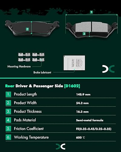 Miniatura 175 de SCITOO D1629 Ceramic Brake Pads Sets Front Fit For Dodge For Durango,For Jeep Grand Cherokee,For Mercedes-Benz