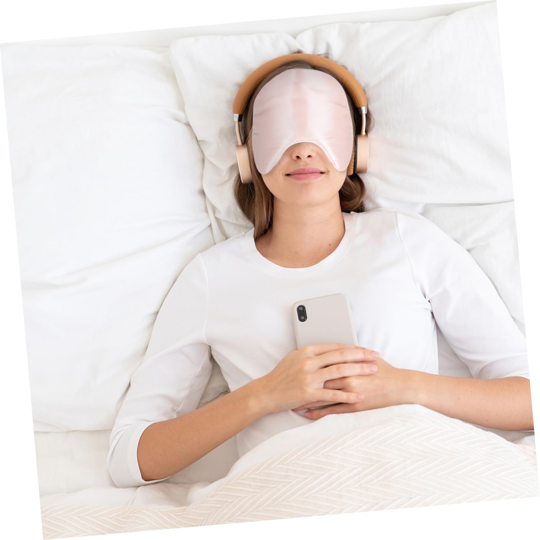 Doppelseitige Seiden Schlafmaske aus Seide und Baumwolle, Rosa
