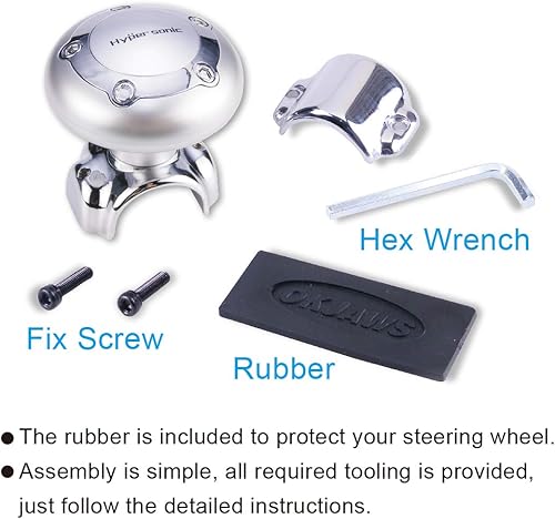 Miniatura 5 de Hypersonic Manija eléctrica del vehículo del volante del coche, perilla giratoria de accesorio universal para coche (plateado)