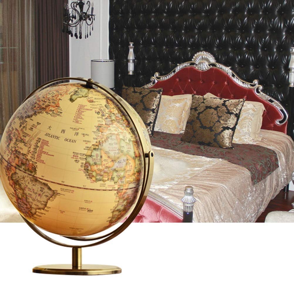 Globes Monde Sphère Carte Décorative Bureau Globe Rotatif Globe Géographie, 12", Modèle 14,56 pouces