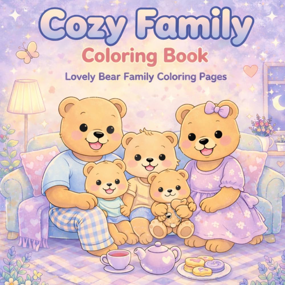 Cozy Family Coloring Book: Cute Bear Family Coloring Pages (Cozy Coloring Books)
