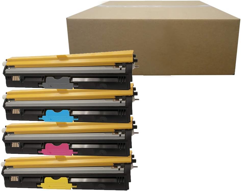 Compatible Toner Cartridges Replacement for Okidata C110 C130n MC160 MFP 44250716 44250715 44250714 44250713 ([Black,Cyan,Magenta,Yellow],4-Pack)