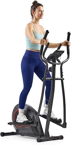 Sunny Health  Fitness Essentials Series Elliptical Machine Cross Trainer with Optional Exclusive SunnyFit App and Smart Bluetooth Connectivity