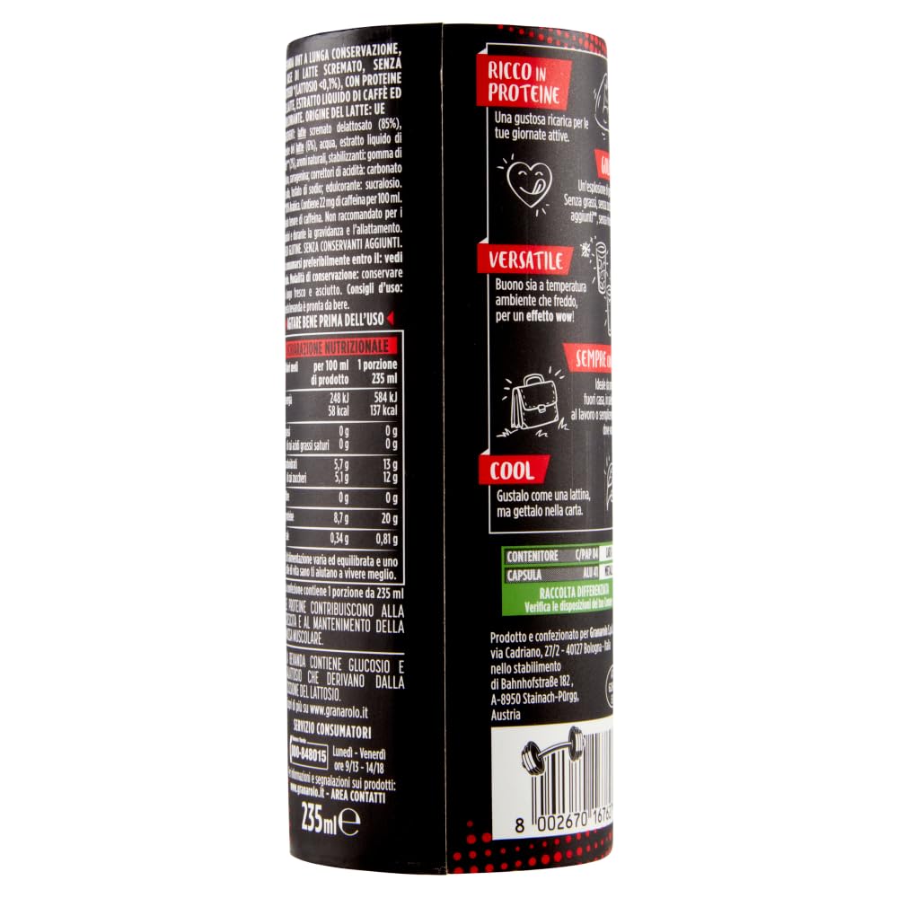 Granarolo MIX High Protein Milkshake Arabica Caramello Salato Dark Choco 20g di Proteine Senza Lattosio - 235ml