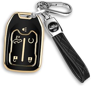 For GMC Key fob Cover for 2023-2019 Chevy Silverado GMC Sierra 1500 2500HD 3500HD 5 buttons TPU Key Fob Case Shell