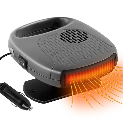 Calentador de coche de 12 V 120 W, encendedor de cigarrillos enchufable, ventilador de parabrisas portátil 2 en 1 con calentador de coche de alta