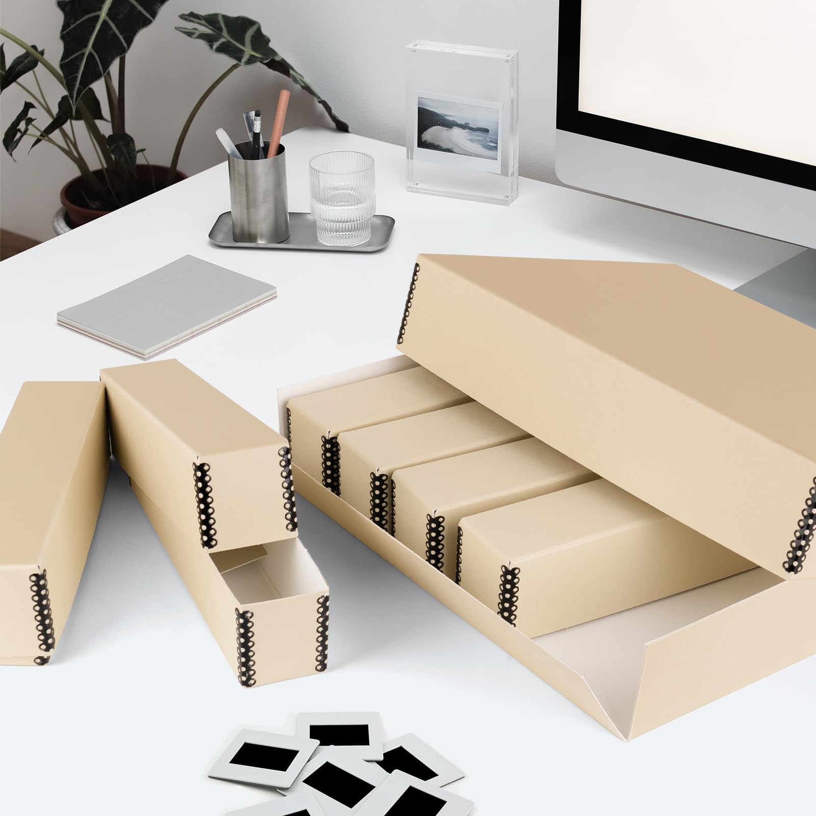 Golden State Art, Aufbewahrungsbox für Aktenschieber, säurefreier Metallrand, Organizer mit 6 Innenhüllen, für bis zu 840 Filme, zum Aufbewahren