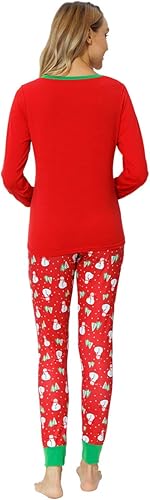Vista 3 de YIJIU Pijamas de Navidad con estampado de ciervos y tótem de manga larga