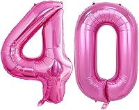 Vista 327 de GOER Globos con el número 80 para decoraciones de fiesta de cumpleaños número 80, globos de helio de aluminio jumbo de 42 pulgadas para 80 Oro rosa