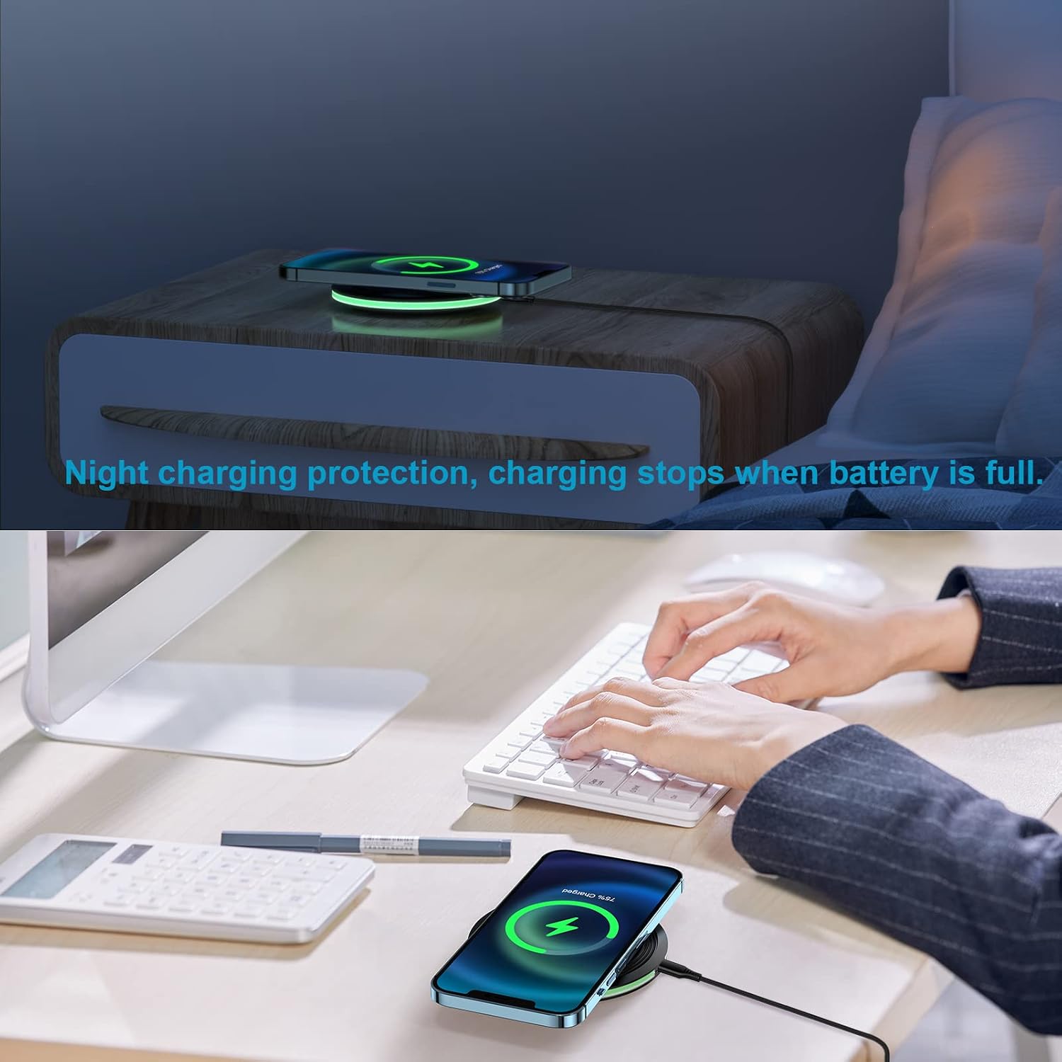 2Pack 15W Fast Wireless Charger Compatible Google Pixel 7 Pro, 7, 6, 6 Pro, 5, 4, 4 XL, 3, 3 XL, Pixel Buds, iPhone 14 13 12 11 Mini Pro Max, X XR XS Max 8, Samsung S23 S22 S21 S20, Charging Pad