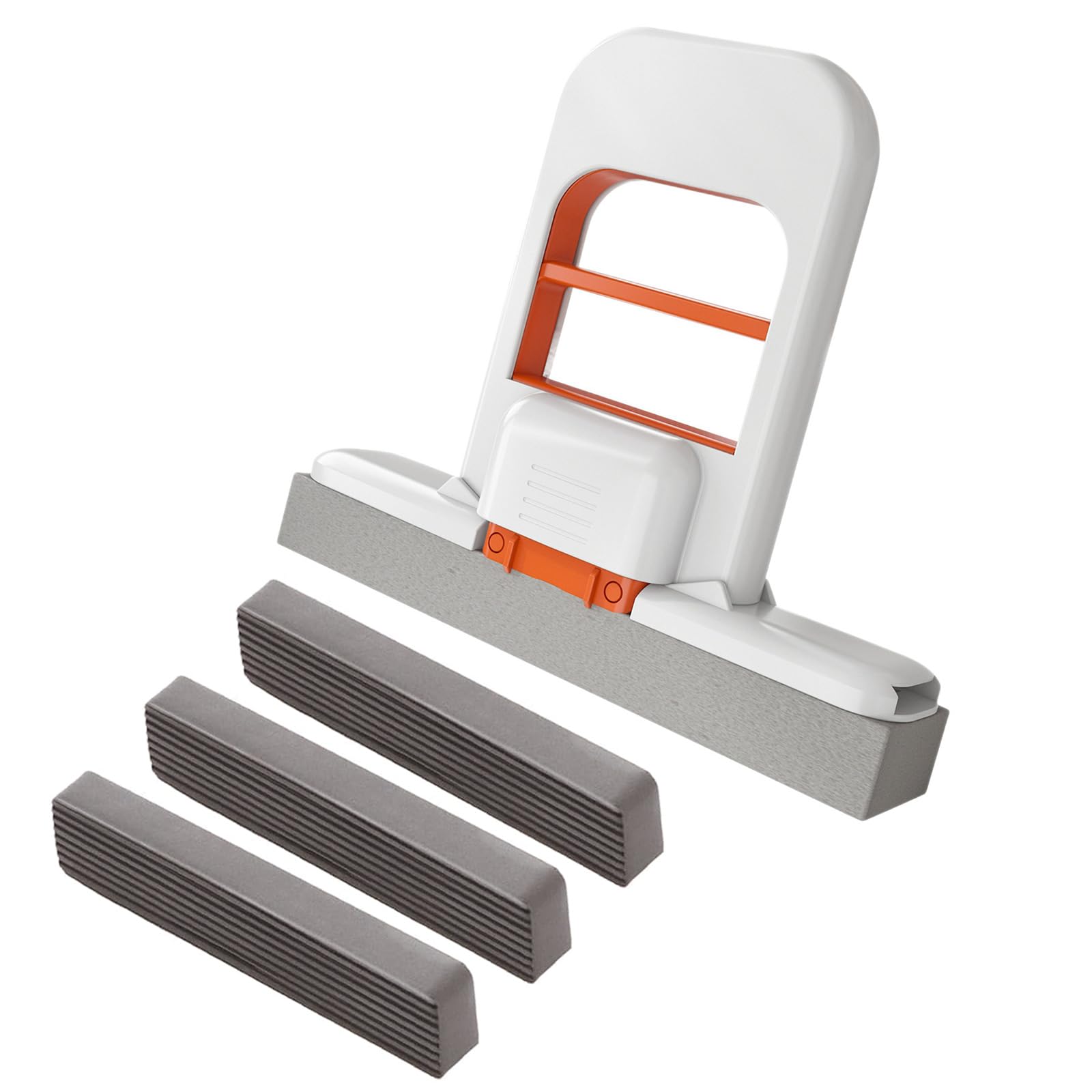 Kalttoy Tiny Absorbent Squeegee Mop, Foldable Multi-Surface Maintenance Safe for Reflectors Desks Cars Replaceable Sponge Eraser White Eraser Holder