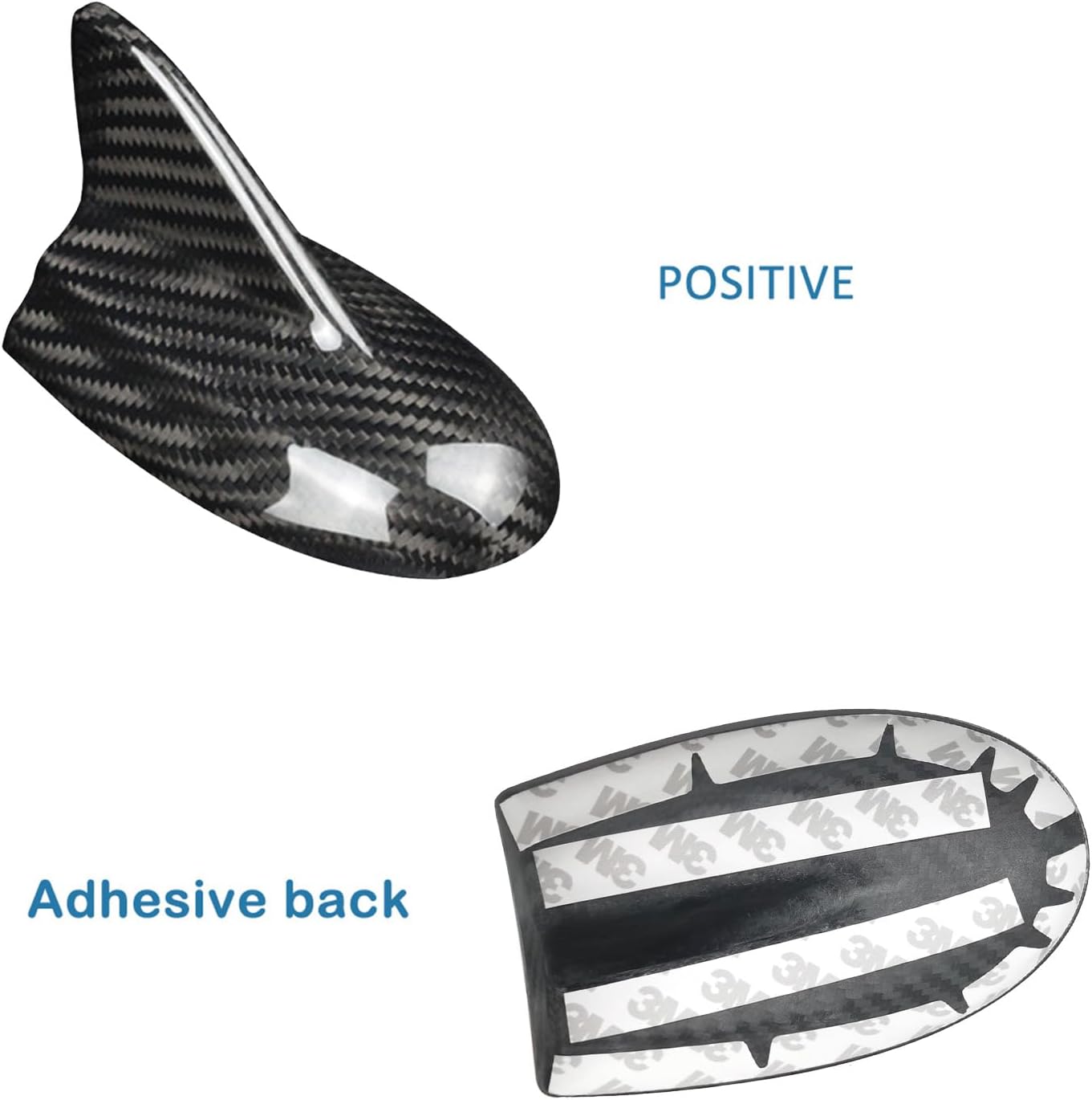 SUNJIKA Real Carbon Fiber Shark Fin Antenna Cover Compatible with Dodge Challenger 2009-2023,Challenger SRT 2008-2023 Radio Signal Base Trim Black