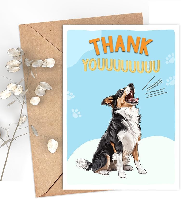 Australian Shepherd Dog Card, Dog Thank You Card, Cute Pun Thank You Card For Him Her, For Friends, Teacher, Boss, Coworker, Dog Lover Gift, Veterinarian Thank You Gift, Australian Shepherd Dog Lover - Image 2